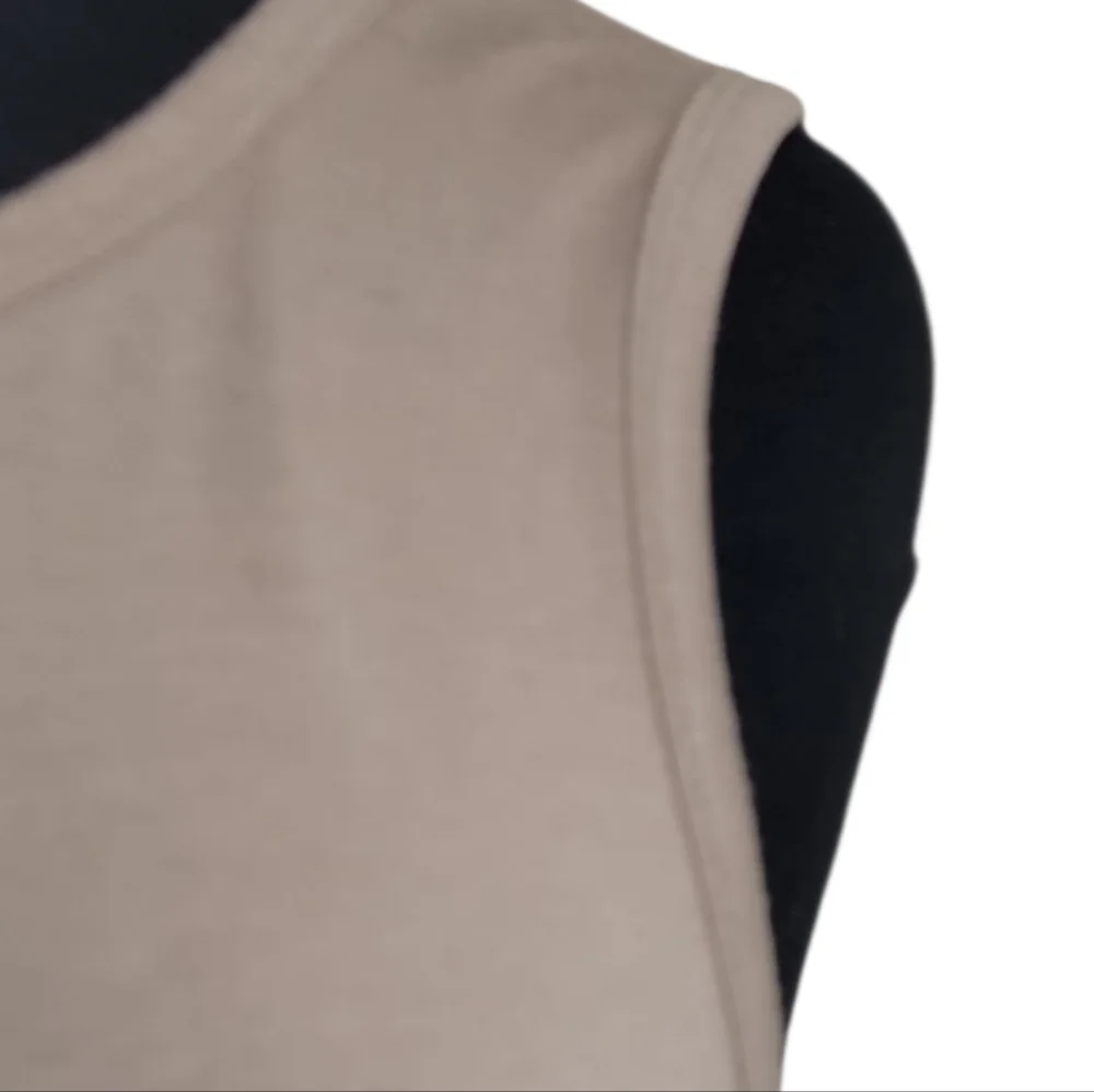 FIRM PRICE Shein tan sleeveless crew neck ruched side dress size XL - Picture 4 of 9